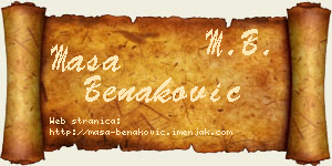 Maša Benaković vizit kartica